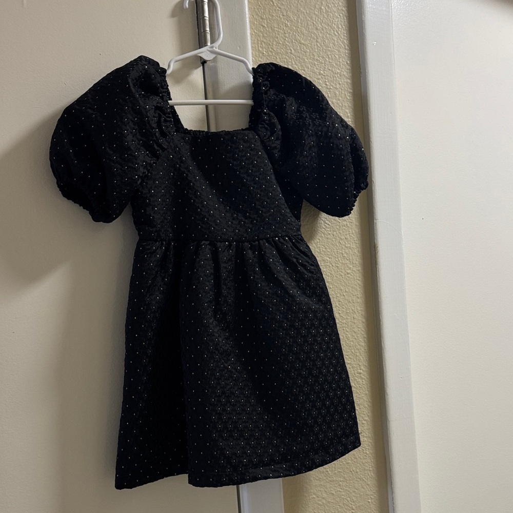 Copper Key Black Puff Sleeve Dress
